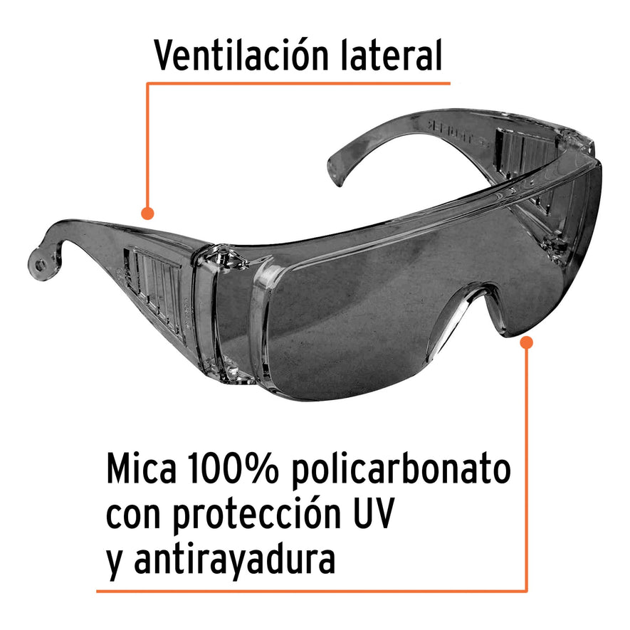 Lentes de seguridad grises, Truper Safe Caja con 12, 14253