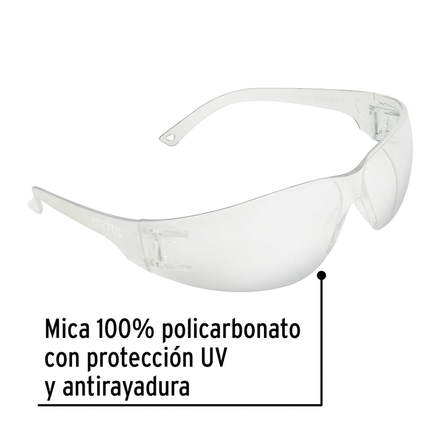 Lentes de seguridad transparentes, Pretul Lite Caja con 24, 20401