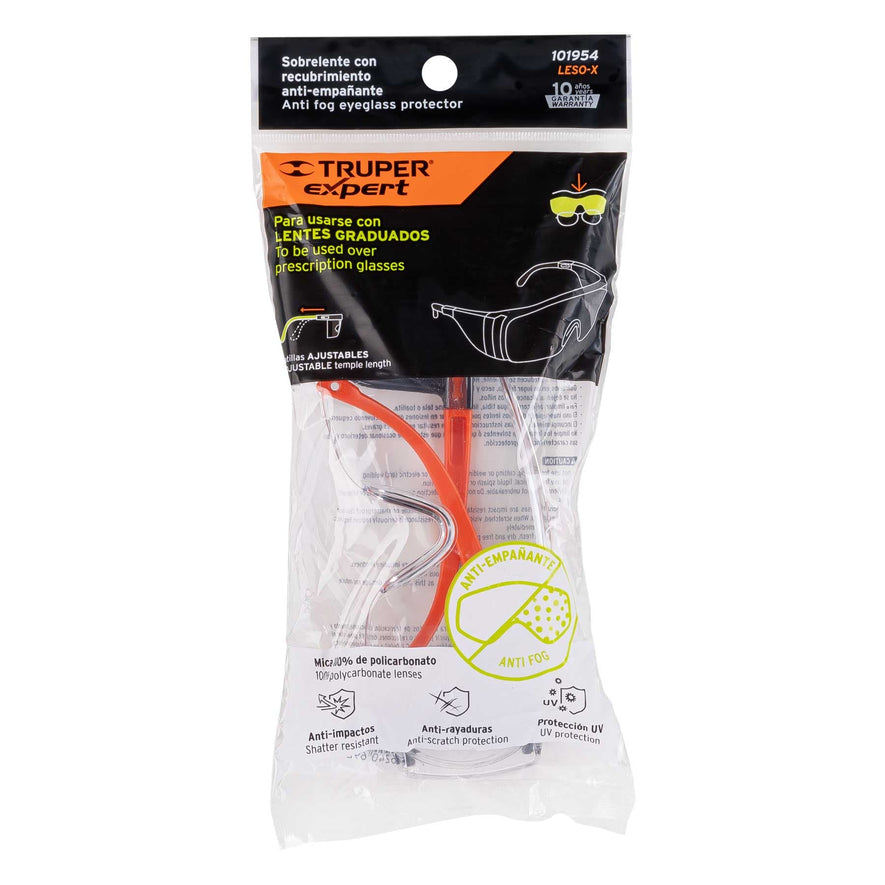 Sobrelente de seguridad claros con antiempaño, Truper Expert Caja con 6, 101954