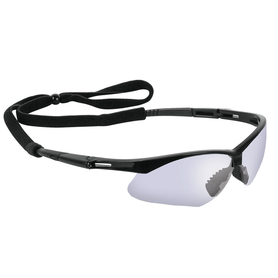Lentes seguridad espejo azul c/cordón ajustable, Sport Caja con 6, 15184
