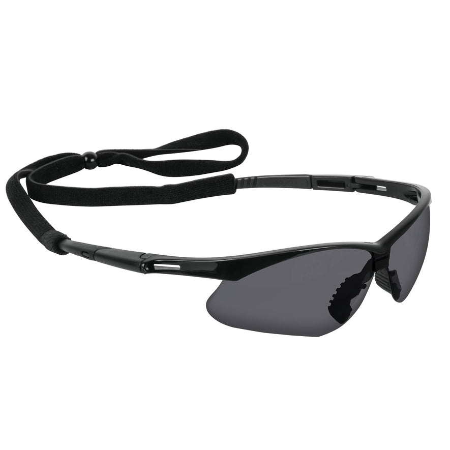 Lentes seguridad grises antiempaño c/cordón ajustable, Sport Caja con 6, 15172