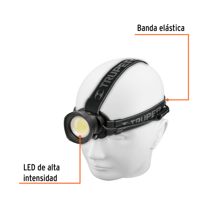 Linterna de minero LED 325 lm, recargable, TRUPER Caja con 4, 103089
