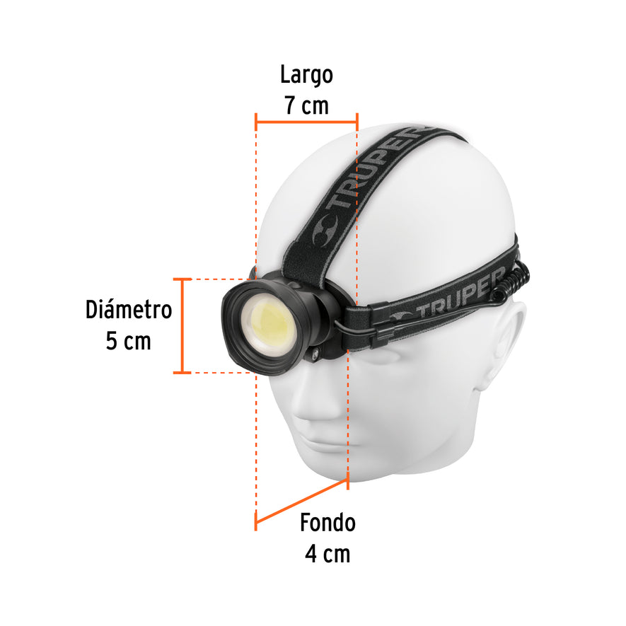 Linterna de minero LED 325 lm, recargable, TRUPER Caja con 4, 103089