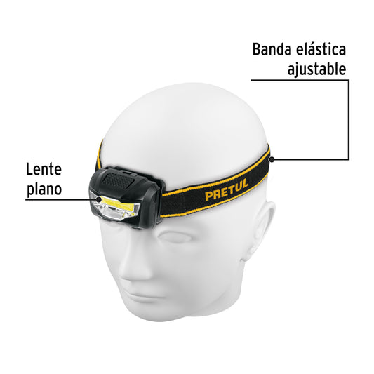 Linterna de minero LED 100 lm de 3 pilas AAA, PRETUL Caja con 3, 27083