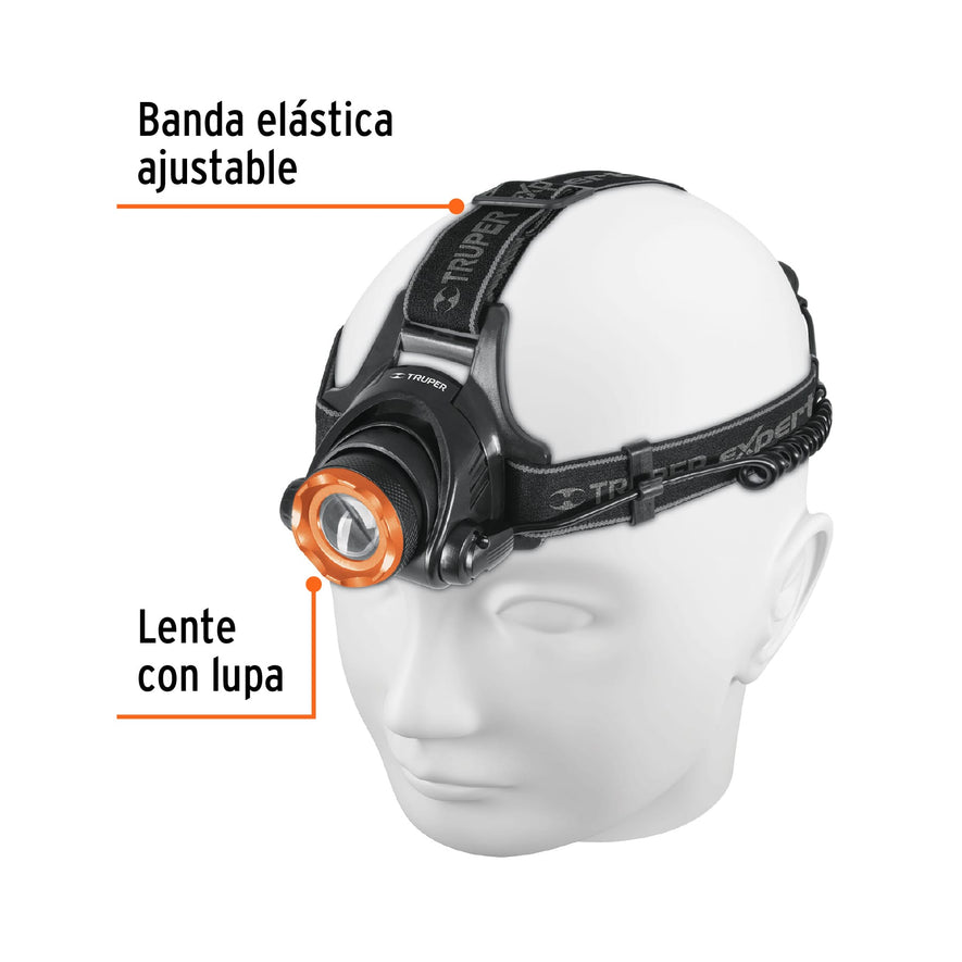 Linterna de minero LED 800 lm, de 4 pilas AA, TRUPER EXPERT Caja con 4, 11853