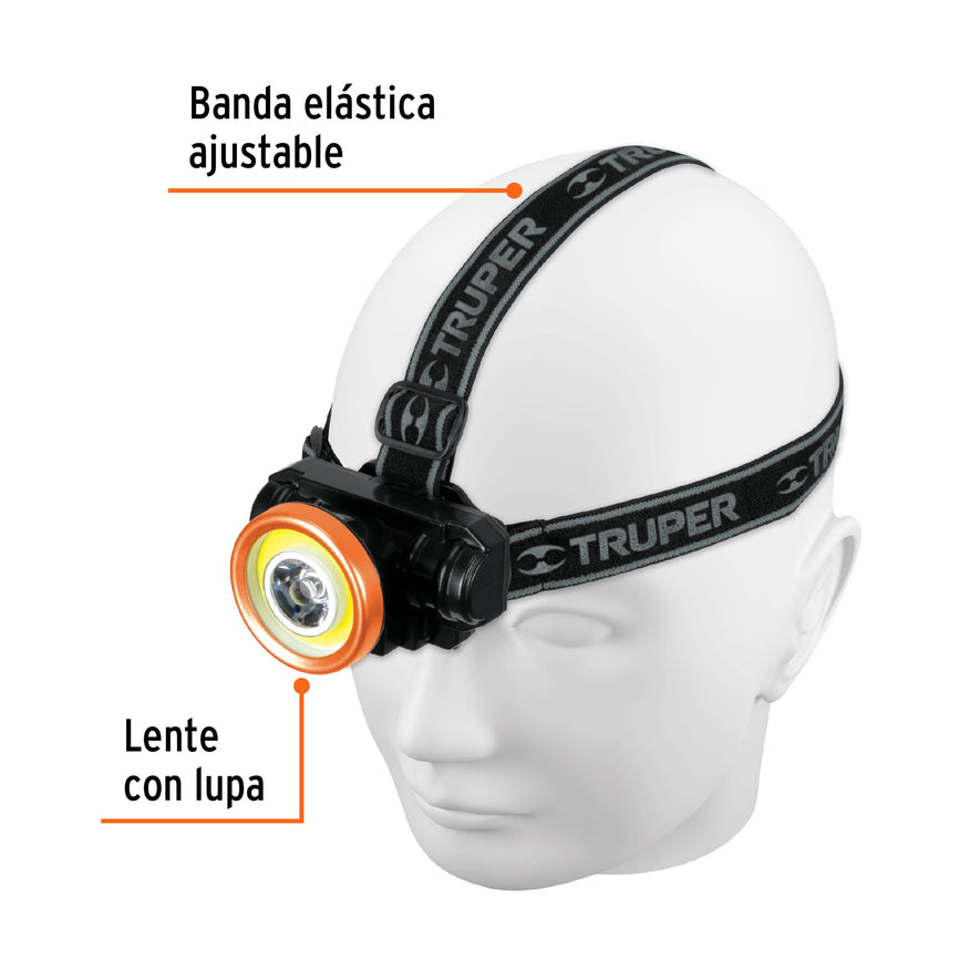 Linterna de minero LED 80 lm, recargable, TRUPER Caja con 4, 102150