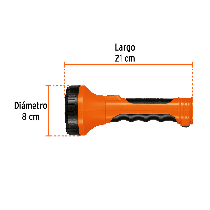 Linterna plástica 1 LED 200 lm recargable, Truper Caja con 4, 19847