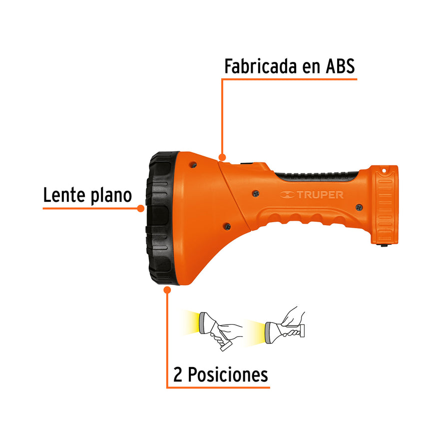 Linterna plástica 1 LED 150 lm recargable, Truper Caja con 4, 16005