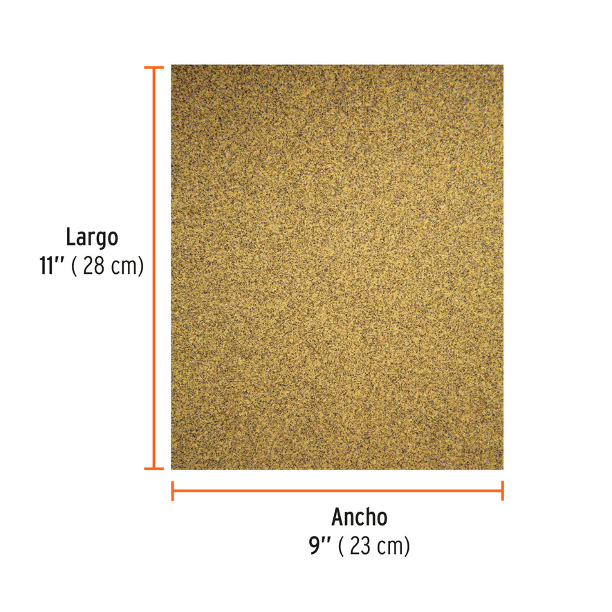 Lija para madera papel cabinet, grano 100, Truper Caja con 25, 11611