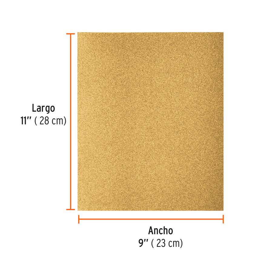 Lija para madera papel cabinet, grano 120, Truper Caja con 25, 11612