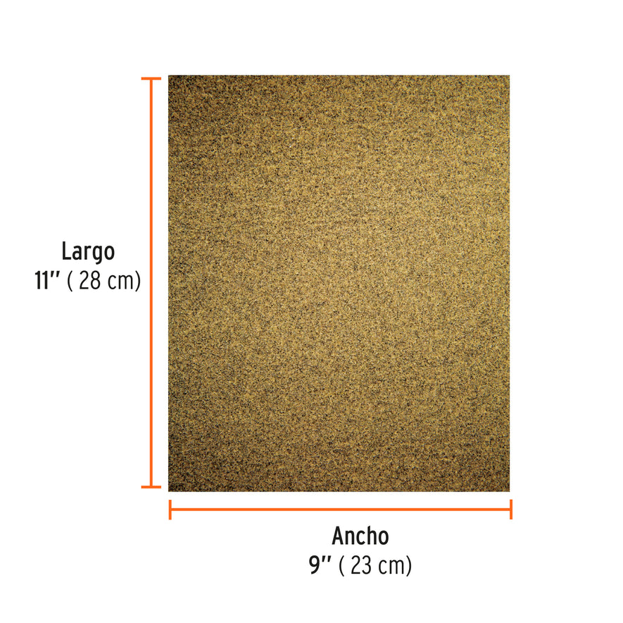 Lija para madera papel cabinet, grano 150, Truper Caja con 25, 11613