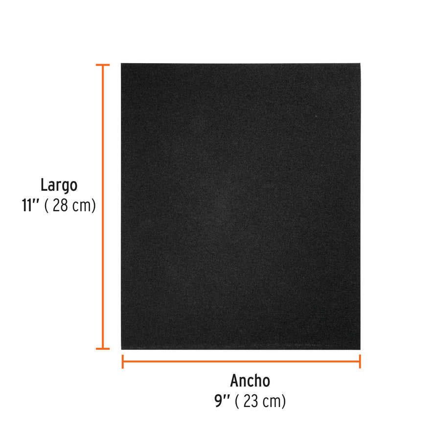 Lija de esmeril negra grano 120 de óxido de aluminio, Truper Caja con 25, 11603