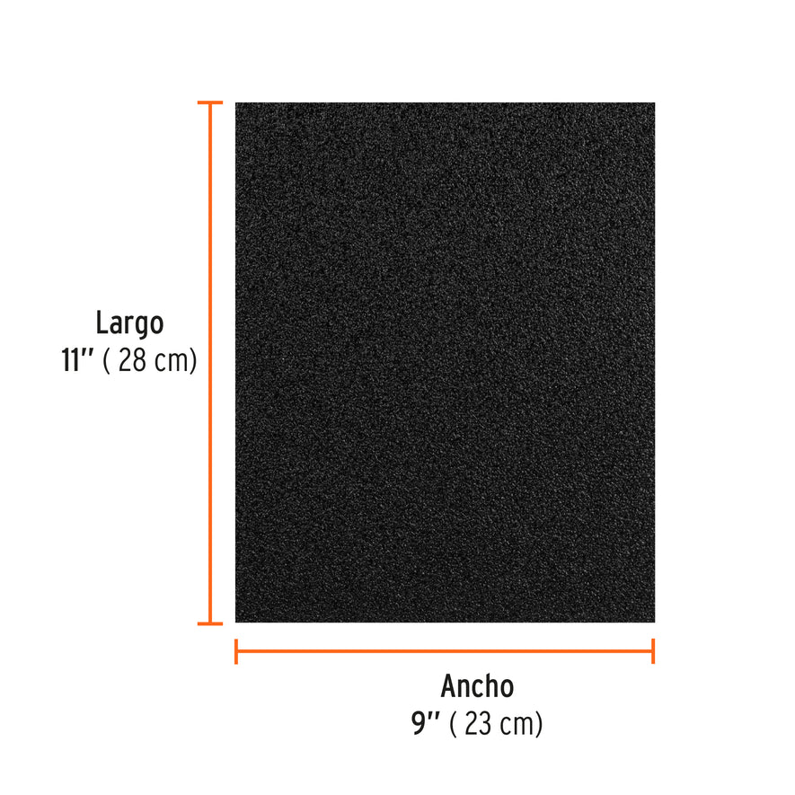 Lija de esmeril negra grano 36 de óxido de aluminio, Truper Caja con 25, 11600