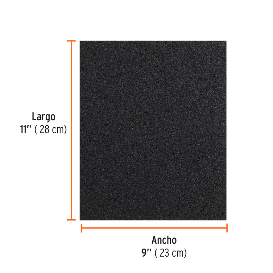 Lija de esmeril negra grano 80 de óxido de aluminio, Truper Caja con 25, 11602
