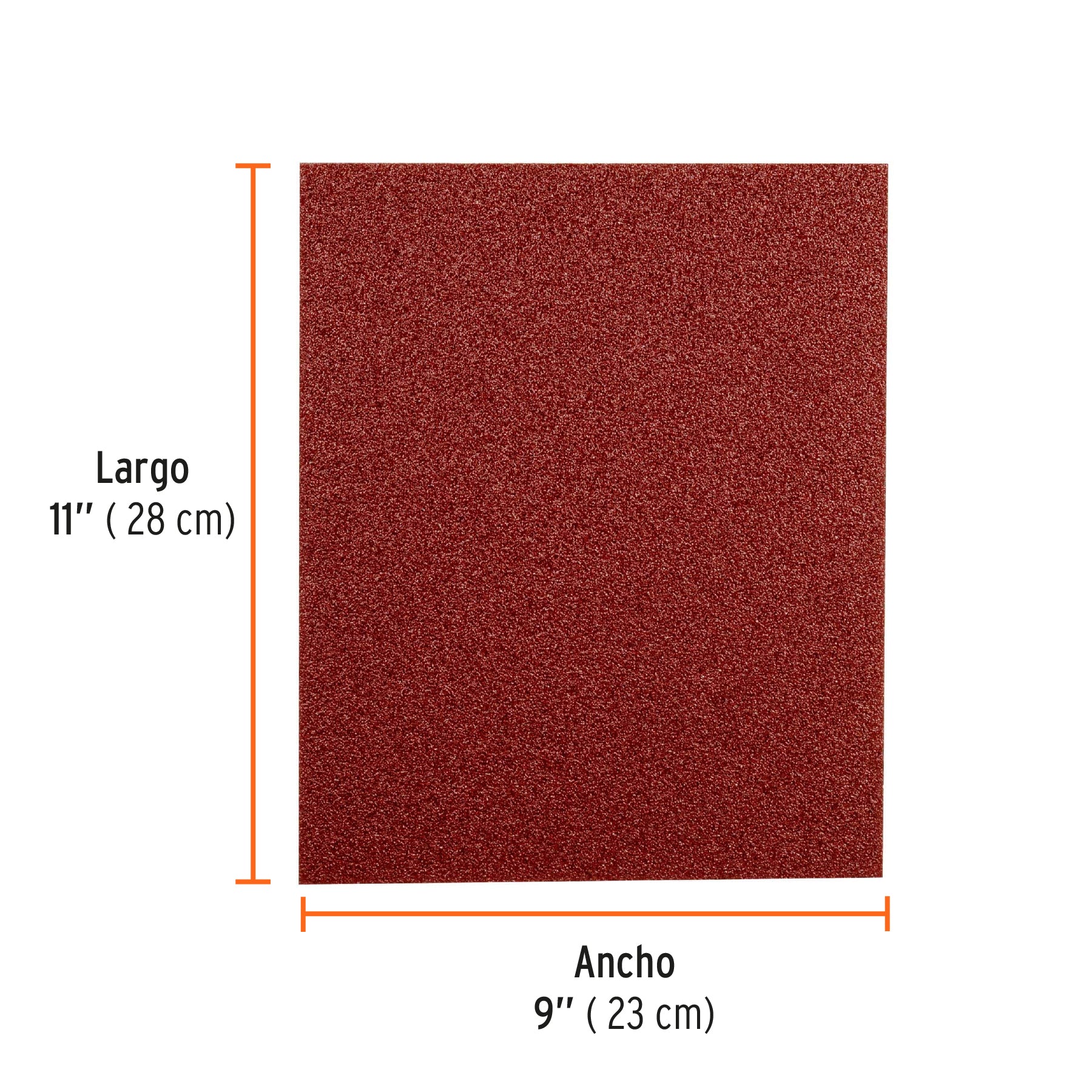 Lija de esmeril roja grano 40 de óxido de aluminio, Truper Caja con 25, 11644