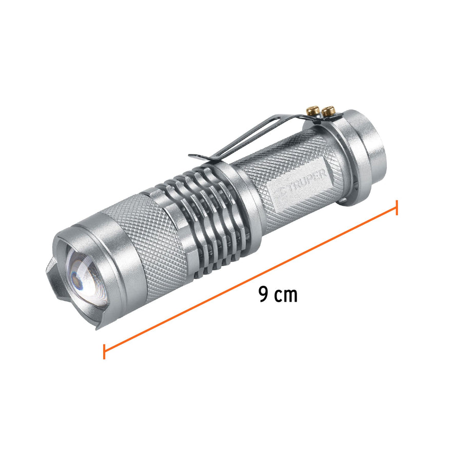 Linterna de aluminio 1 LED de 40 lm con 1 pila AA, Truper Caja con 4, 17256