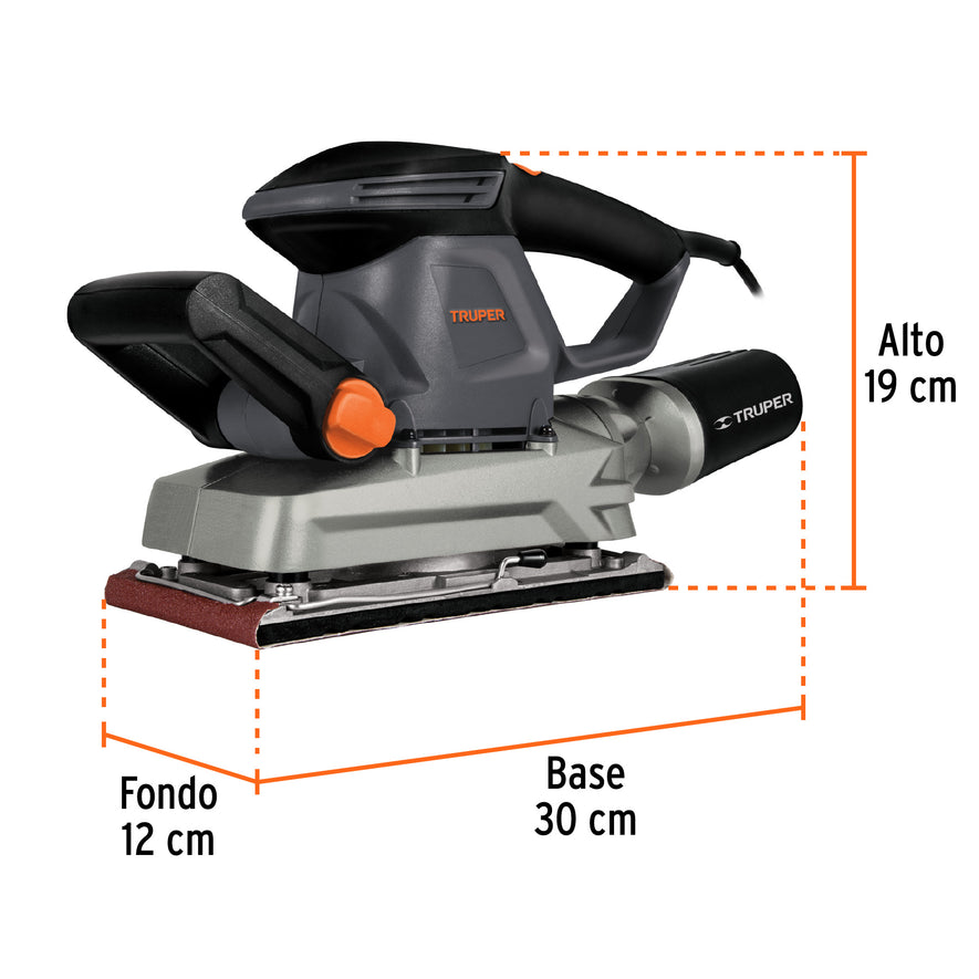 Lijadora orbital 1/2 hoja 360 W, TRUPER INDUSTRIAL, 15090