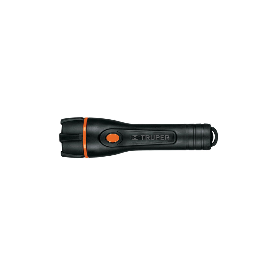 Linterna plástica 1 LED 80 lm con 2 pilas AA, Truper Caja con 4, 13018