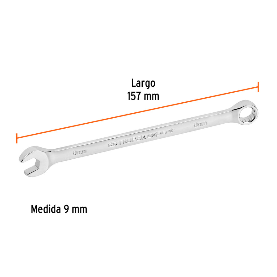 Llave combinada extralarga 9 mm x 157 mm de largo, Expert Caja con 6, 15613