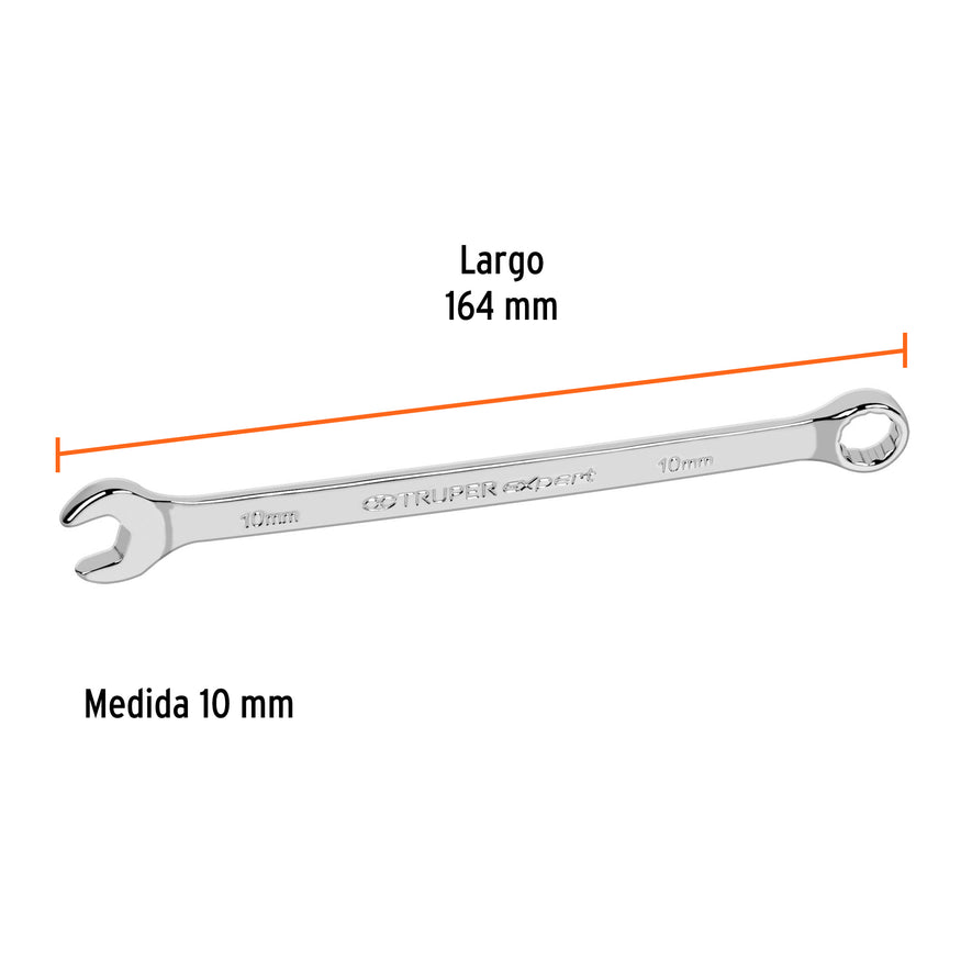 Llave combinada extralarga 10 mm x 164 mm de largo, Expert Caja con 6, 15614