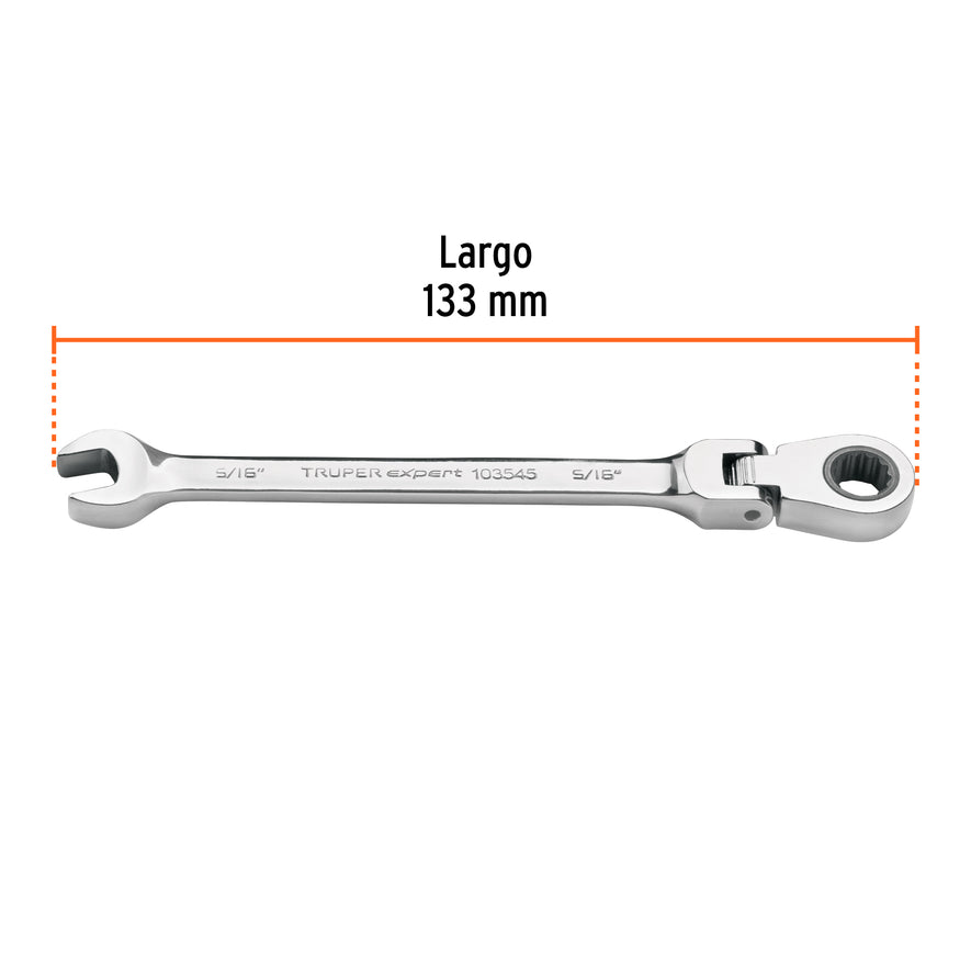Llave combinada con matraca 5/16' flexible, Expert Caja con 3, 103545