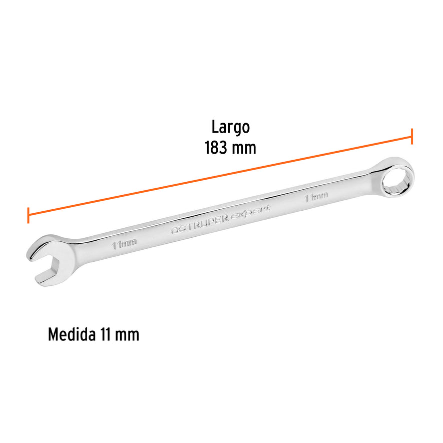 Llave combinada extralarga 11 mm x 183 mm de largo, Expert Caja con 6, 15615