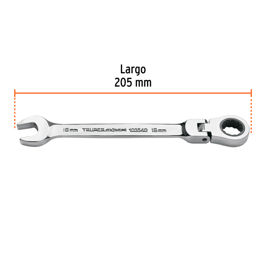 Llave combinada con matraca 16 mm flexible, Expert Caja con 3, 103540