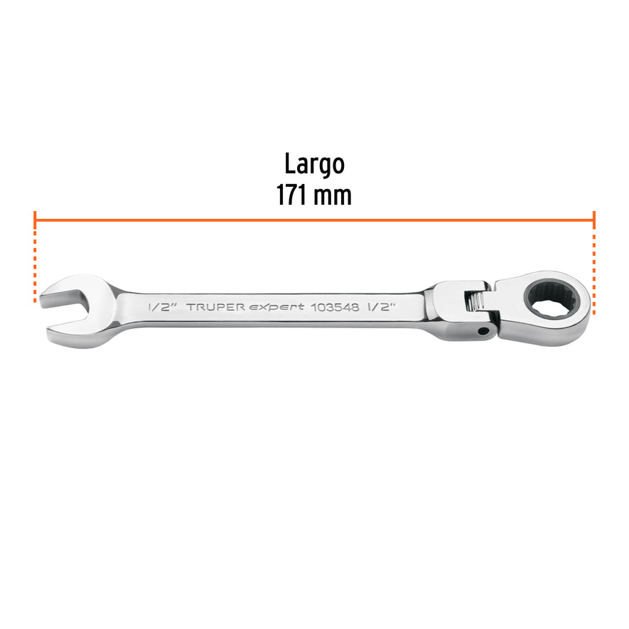 Llave combinada con matraca 1/2' flexible, Expert Caja con 3, 103548
