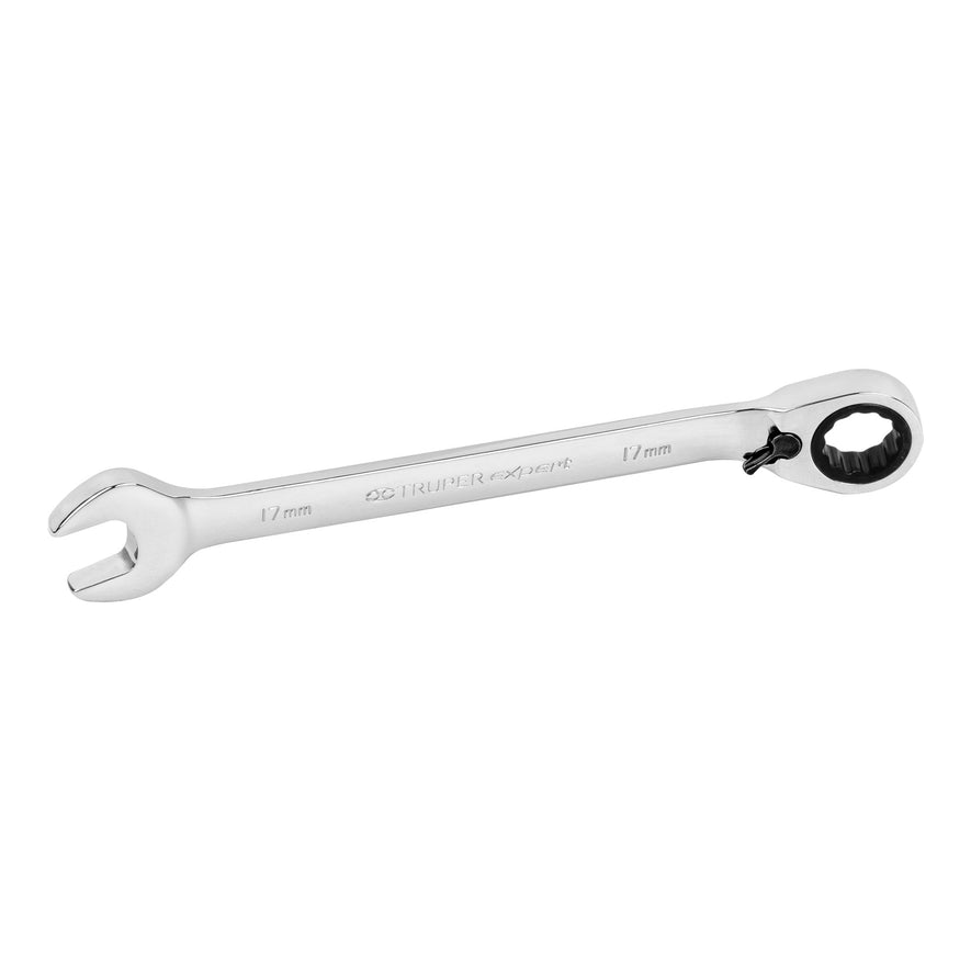 Llave combinada matraca reversible 17mmx223 mm largo, Expert Caja con 3, 13728