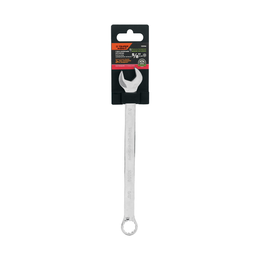Llave combinada extralarga 5/8' x 240 mm de largo, Expert Caja con 6, 15596