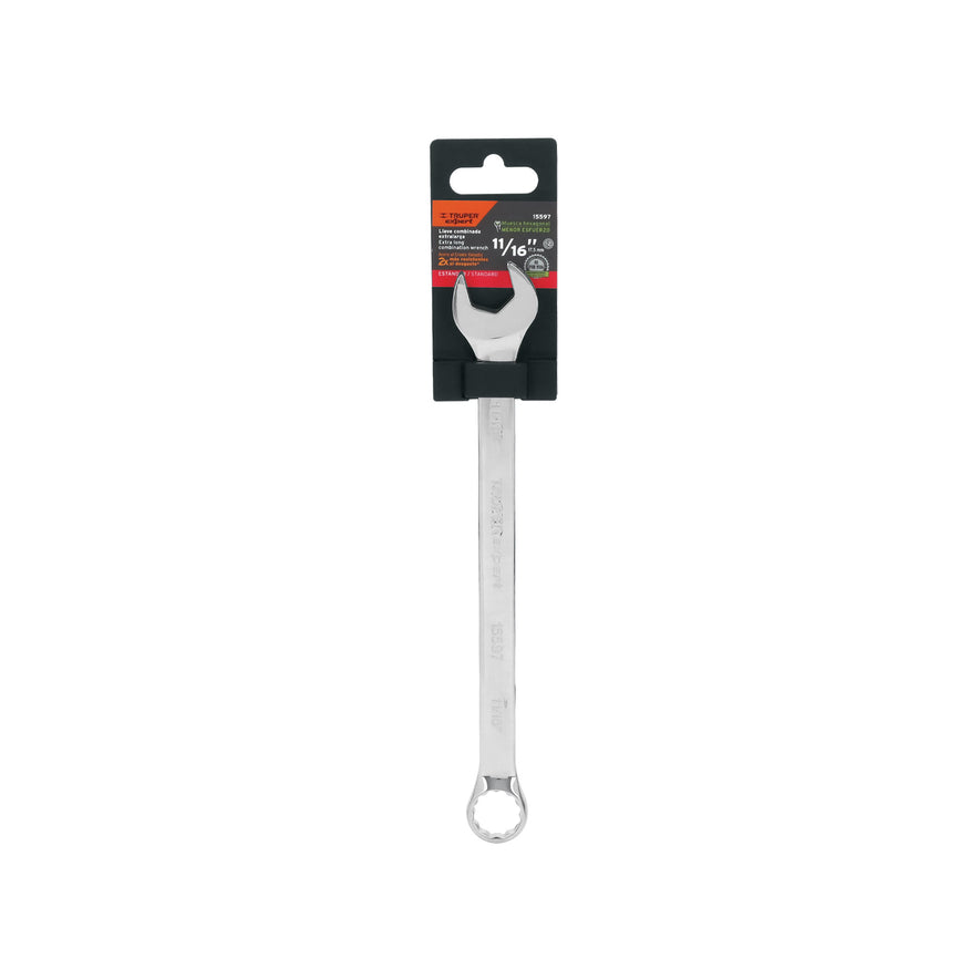 Llave combinada extralarga 11/16' x 259 mm de largo, Expert Caja con 6, 15597