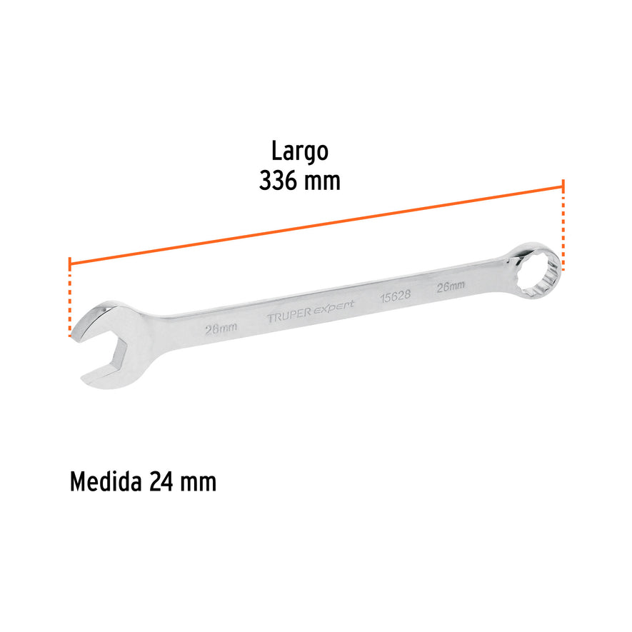 Llave combinada extralarga 24 mm x 336 mm de largo, Expert, 15627
