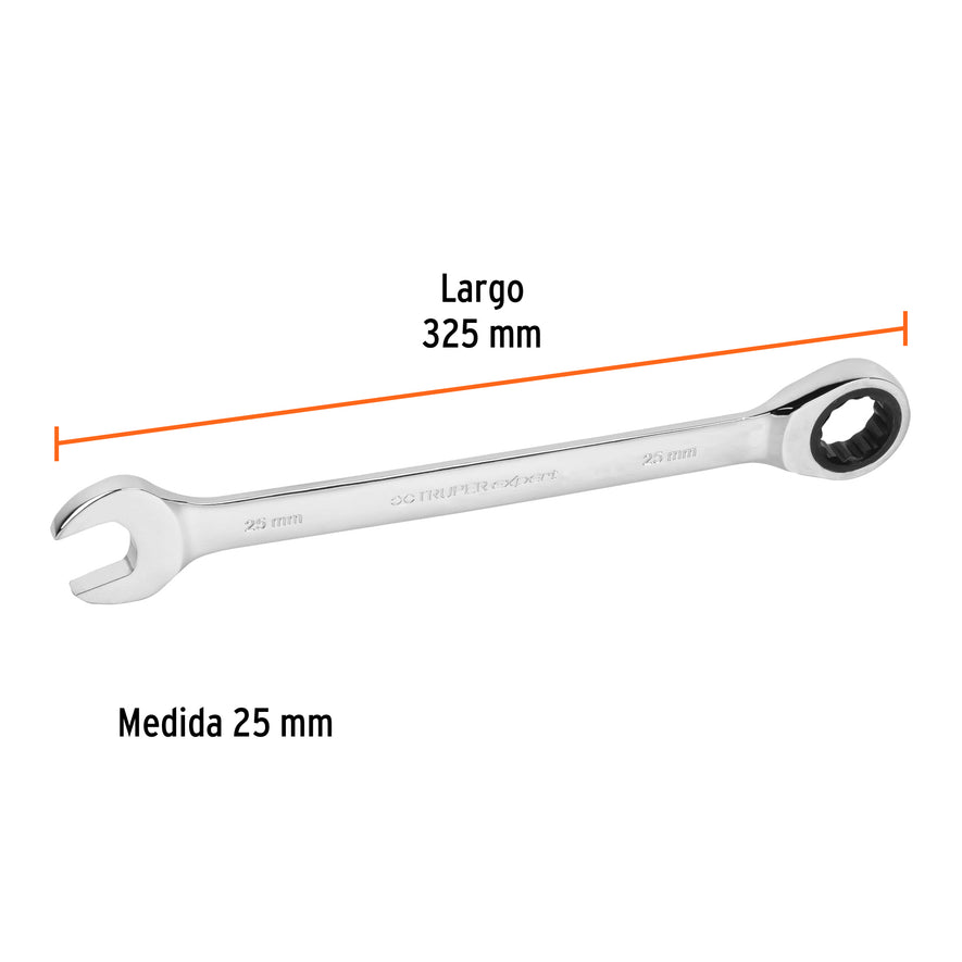 Llave combinada con matraca 25 mm x 325 mm largo, Expert Caja con 3, 13626