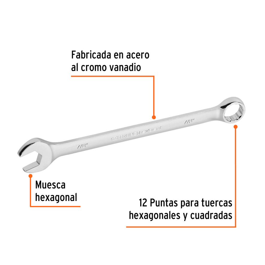Llave combinada extralarga 7/8' x 316 mm de largo, Expert Caja con 6, 15600