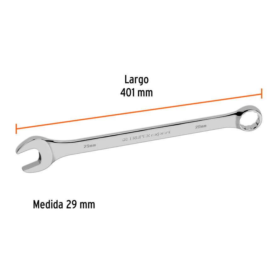Llave combinada extralarga 29 mm x 401 mm de largo, Expert, 13815
