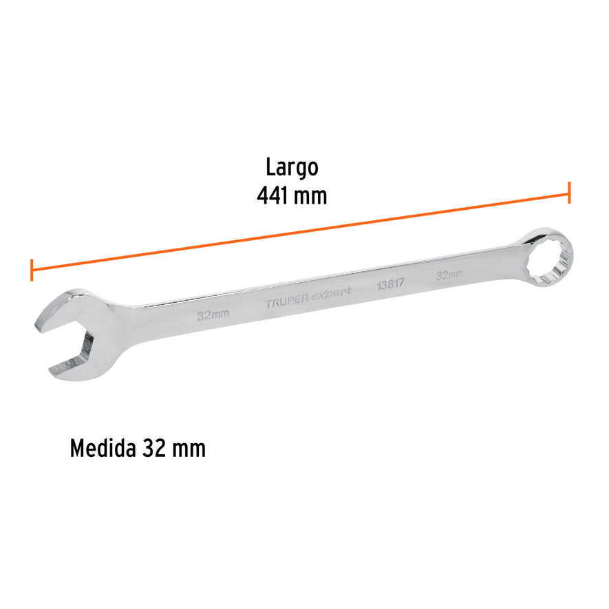 Llave combinada extralarga 32 mm x 441 mm de largo, Expert, 13817