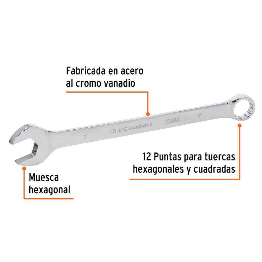 Llave combinada extralarga 1' x 355 mm de largo, Expert, 15602