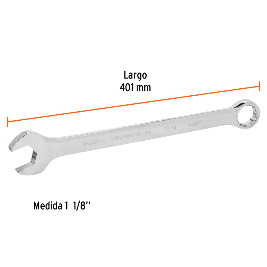 Llave combinada extralarga 1-1/8' x 401 mm de largo, Expert, 15604