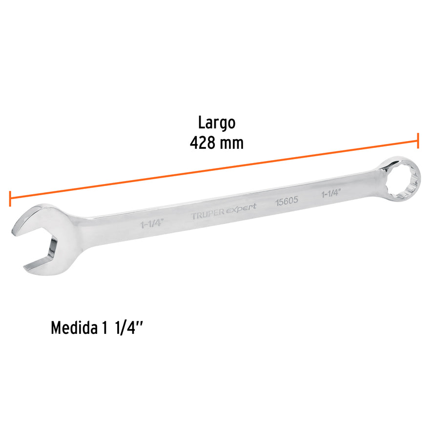 Llave combinada extralarga 1-1/4' x 428 mm de largo, Expert, 15605