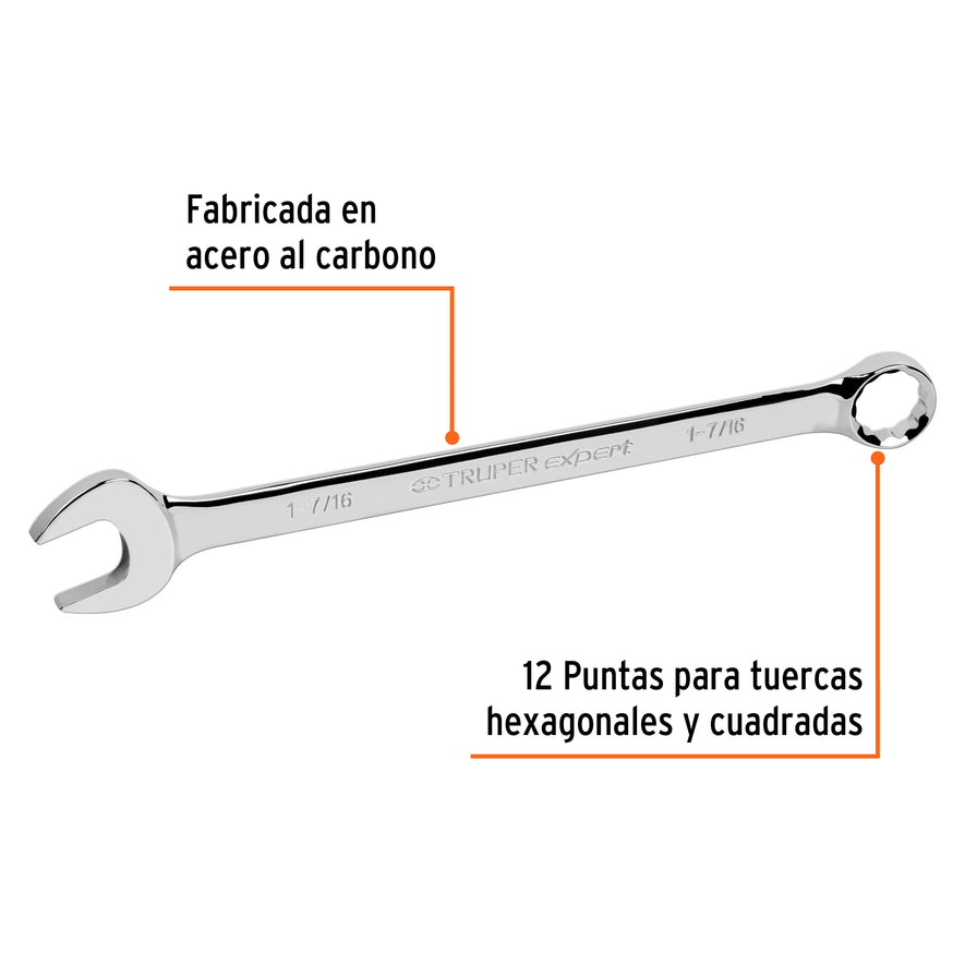Llave combinada extralarga 1-7/16' x 454 mm de largo, Expert, 15608