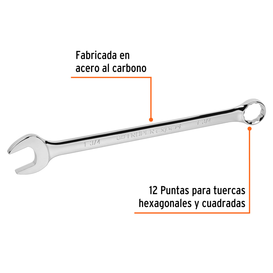 Llave combinada extralarga 1-3/4' x 496 mm de largo, Expert, 15633