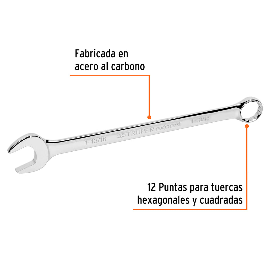 Llave combinada extralarga 1-13/16' x 496 mm largo, Expert, 15634