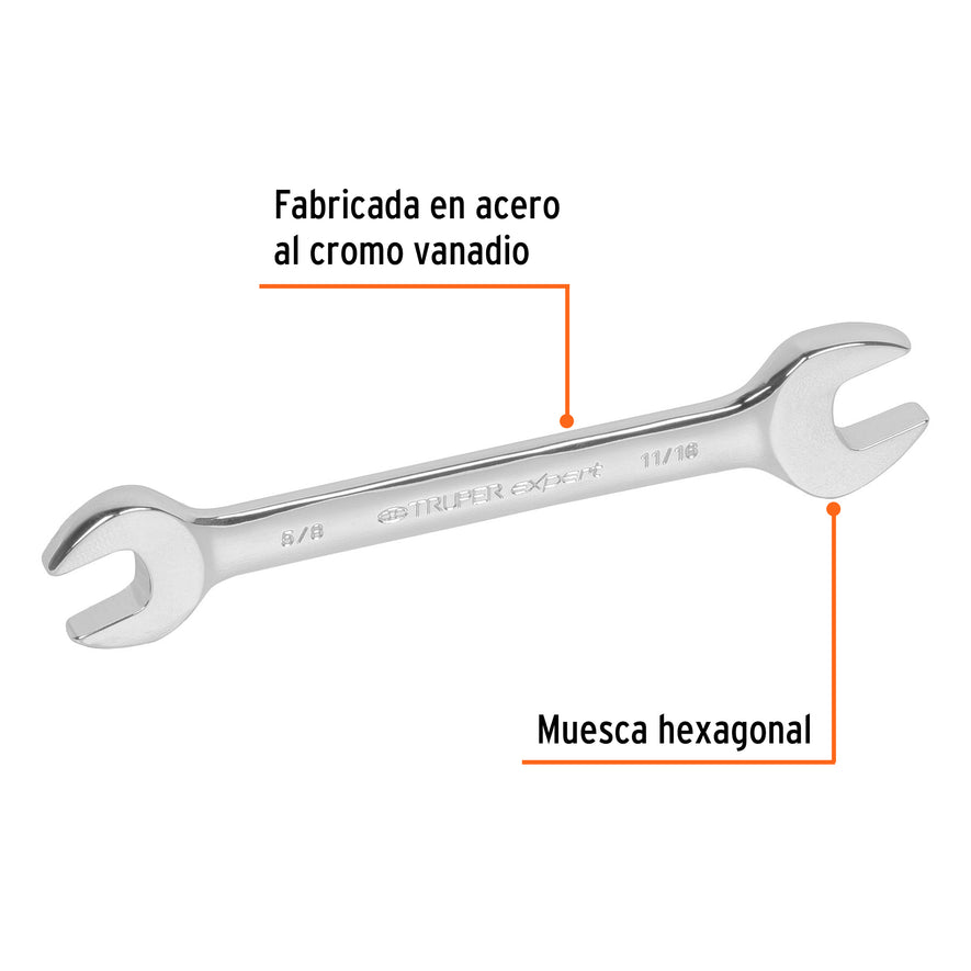 Llave española, 5/8 x 11/16' x 198 mm de largo, Expert Caja con 6, 15694