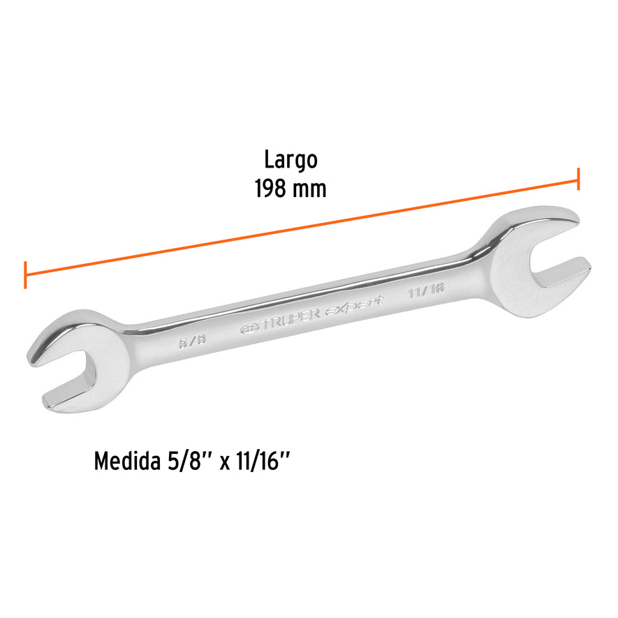 Llave española, 5/8 x 11/16' x 198 mm de largo, Expert Caja con 6, 15694