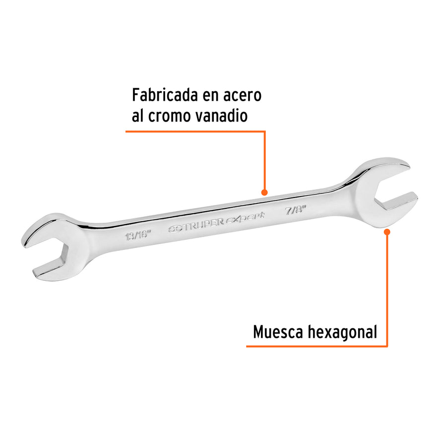 Llave española, 13/16 x 7/8' x 242 mm de largo, Expert Caja con 6, 15700