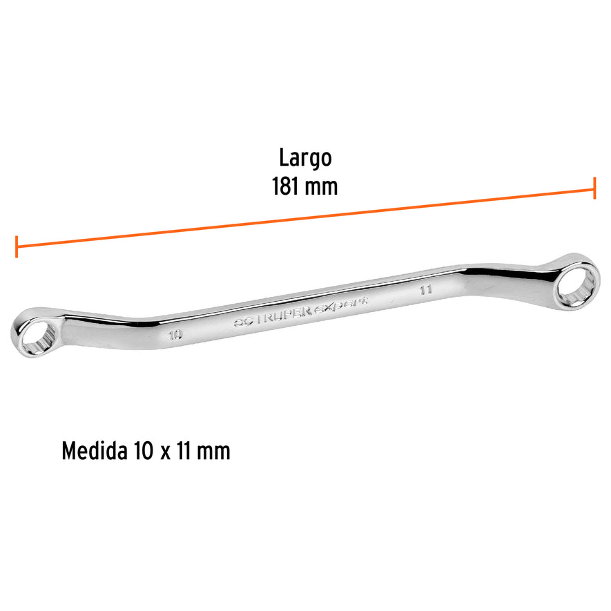Llave de estrías 10 x 11 x 181 mm largo, Truper Expert Caja con 6, 15761
