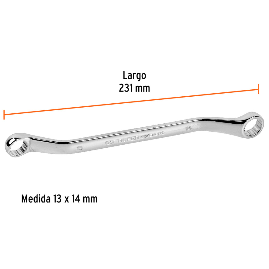 Llave de estrías 13 x 14 x 231 mm largo, Truper Expert Caja con 6, 15762