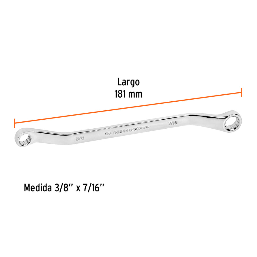 Llave de estrías 3/8 x 7/16' x 181 mm largo, Truper Expert Caja con 6, 15750