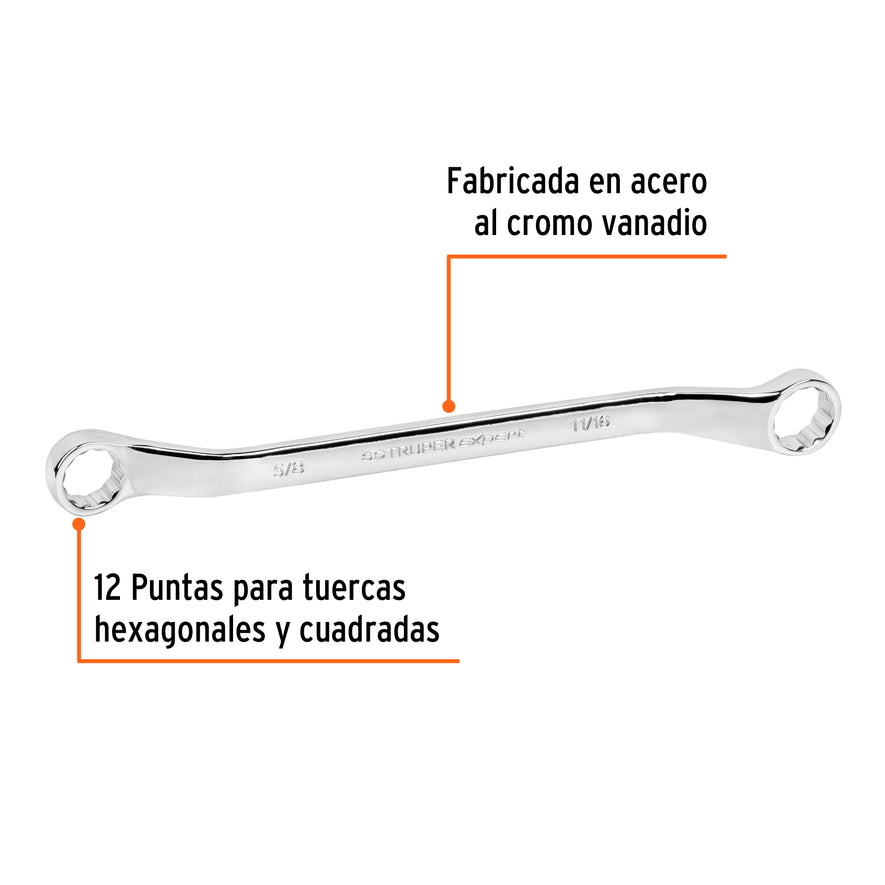 Llave de estrías 5/8 x 11/16' x 236 mm largo, Truper Expert Caja con 6, 15752