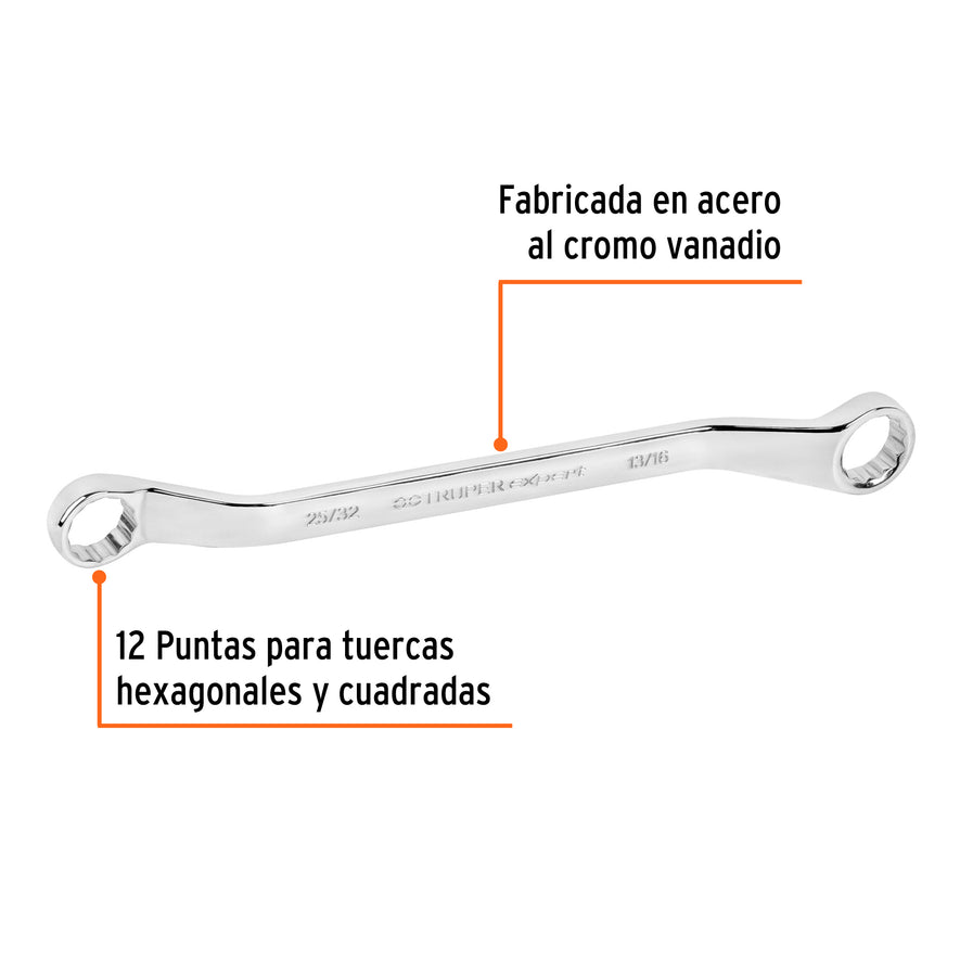 Llave de estrías 25/32 x 13/16' x 291mm largo, Truper Expert Caja con 6, 15755